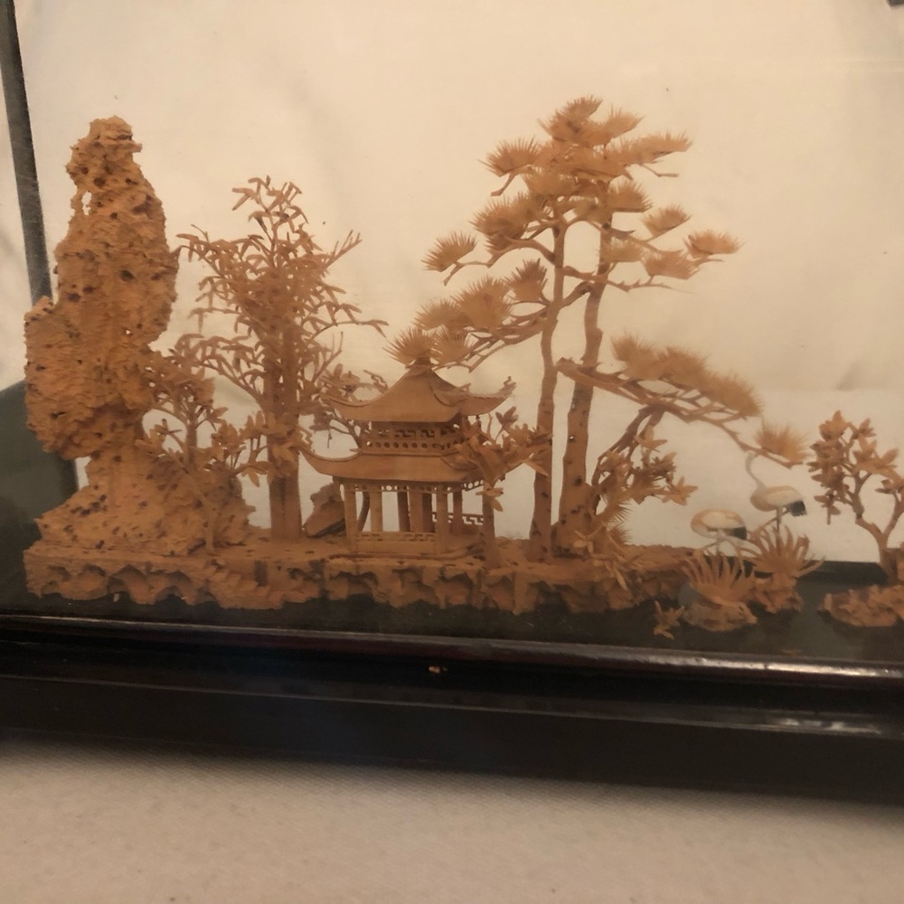 Vintage Chinese Carved Cork Diorama - Picture 4 of 4